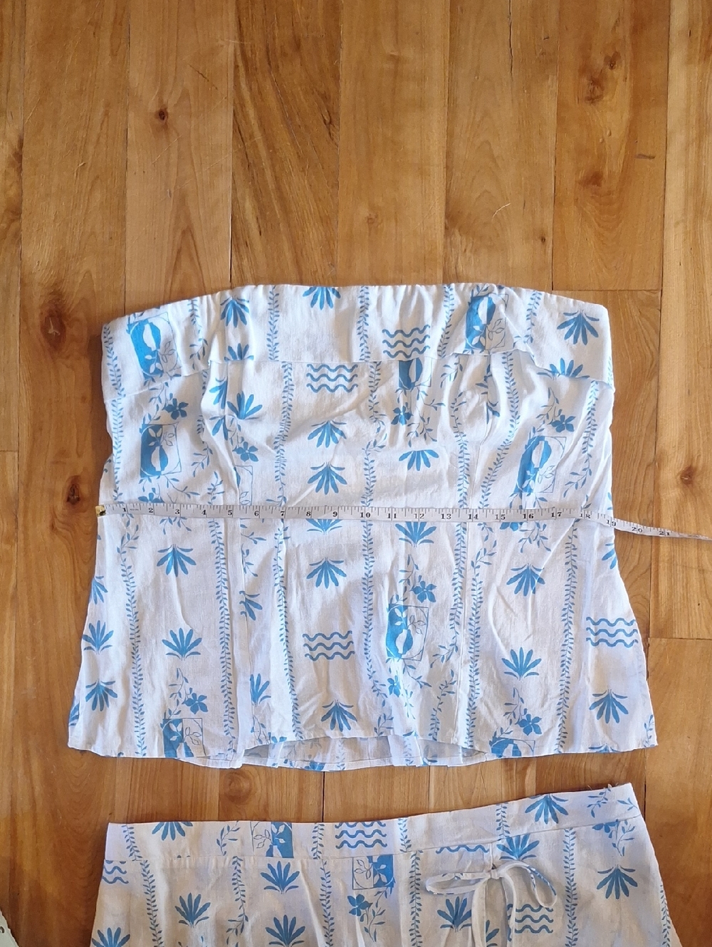 Wild Fable Blue & White Floral 2 Piece Skort Set Linen Blend XXL - Picture 5 of 14